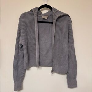 Everlane Blue/Gray Women's Full Zip Sweater